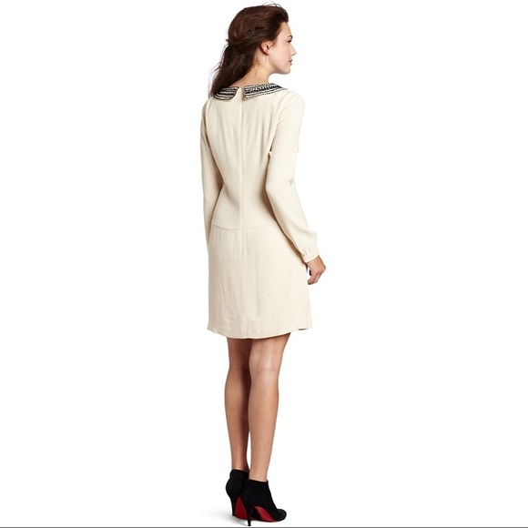 Trina Turk Embellished Collar Crepe Baroness Dress - Picture 2 of 8